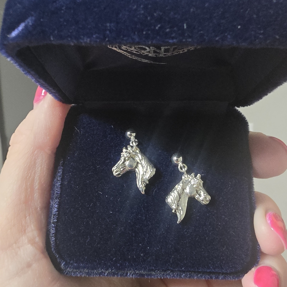 Montana Silversmiths Silver Horse Head Drop Earrings